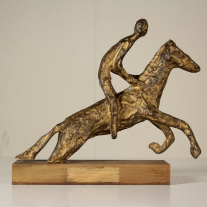 Pferd mit Jockey, Pferd mit Bronzejockey, anonymer Autor, Bronzepferd, Bronzejockey, Bronzeskulptur, antike Bronze, antike Bronze, antike Skulptur, antike Skulptur