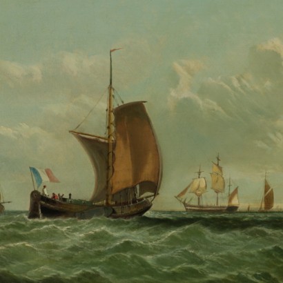 Marine mit segelschiffen