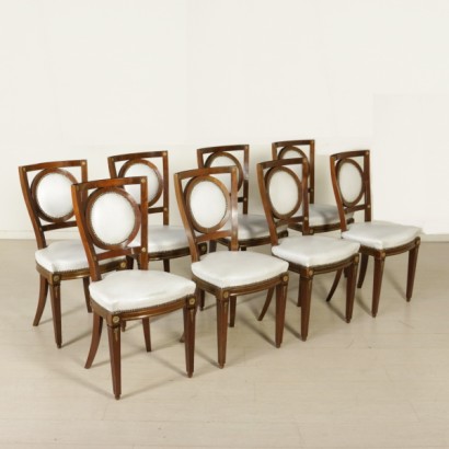 {* $ 0 $ *}, Stühle, antike Stühle, antike Stühle, Mahagoni-Stühle, 900 Stühle, Mid-Century-Stühle, gepolsterte Stühle, gepolsterter Sitz, acht Stühle, Gruppe von Stühlen, Gruppe von acht Stühlen