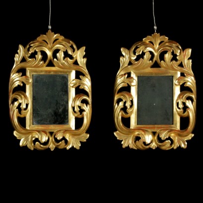 Paar goldrahmen mit spiegel