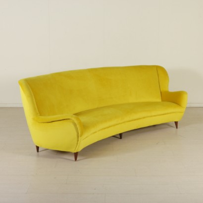 dimanoinmano, divano, divano anni 50, divano modernariato. divano design, divano vintage, divano vintage anni 50, design italiano, divano in velluto giallo, divano modernariato giallo, divano anni 50 giallo