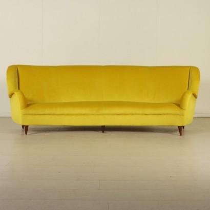 dimanoinmano, divano, divano anni 50, divano modernariato. divano design, divano vintage, divano vintage anni 50, design italiano, divano in velluto giallo, divano modernariato giallo, divano anni 50 giallo