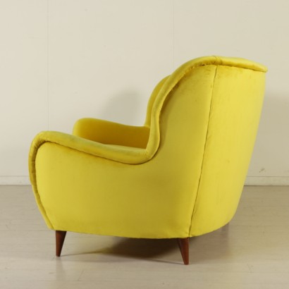 {* $ 0 $ *}, sofá, sofá de los años 50, sofá antiguo moderno. sofá de diseño, sofá vintage, sofá vintage de los años 50, diseño italiano, sofá de terciopelo amarillo, sofá antiguo moderno amarillo, sofá amarillo de los años 50