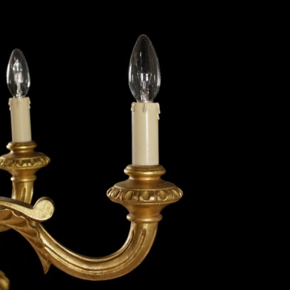 {* $ 0 $ *}, candelabro de madera, candelabro de madera tallada, candelabro dorado, candelabro de madera dorada, candelabro 900, candelabro mid-900, candelabro de 6 brazos, candelabro de seis brazos