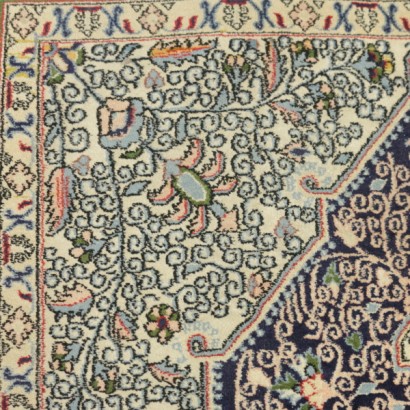 Antik, Teppiche, antike Teppiche, antike Teppiche, Kum, Iran, Baumwoll- und Wollteppich, feiner Knotenteppich, 70er Teppich