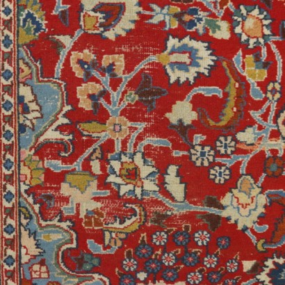 antigüedades, alfombras, alfombras antiguas, alfombras antiguas, Kaschan, Irán, alfombra de algodón y lana, alfombra de nudos gruesos, alfombra de los años 70