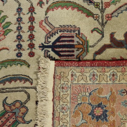 Antik, Teppiche, antike Teppiche, antike Teppiche, Täbris, Iran, Baumwollteppich, Wollteppich, feiner Knotenteppich, 60er-70er Teppich