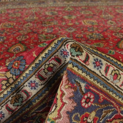 antigüedad, alfombras, alfombras antiguas, alfombras antiguas, Tabriz, Irán, alfombra de lana, alfombra de algodón, alfombra de nudo grueso medio, alfombra de los años 80-90