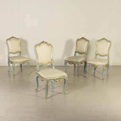 {* $ 0 $ *}, antiker Stuhl, Vintage-Stuhl, Designer-Stuhl, Stuhl mit Wellenlinien, Polsterstuhl, vergoldeter Stuhl, lackierter Stuhl, weißer Stuhl, Stuhl des 20. Jahrhunderts, Stuhl des 20. Jahrhunderts