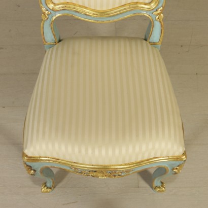 {* $ 0 $ *}, chaise antique, chaise vintage, chaise design, chaise aux lignes ondulées, chaise tapissée, chaise dorée, chaise laquée, chaise blanche, chaise 20e siècle, chaise 20e siècle