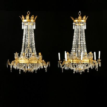 Pair of chandeliers, Empire