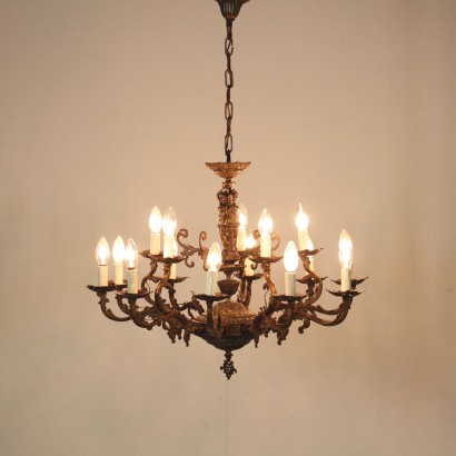{* $ 0 $ *}, candelabro de bronce, candelabro con ninfas, candelabro 900, candelabro del siglo XX, candelabro italiano