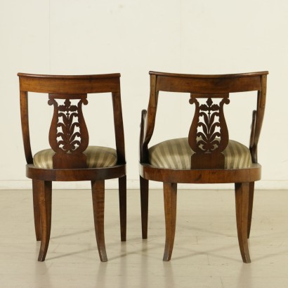 Group of Four Chairs and Armchair