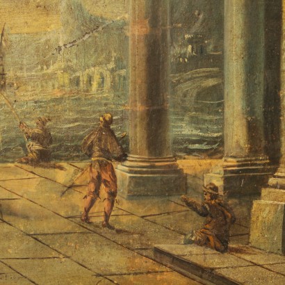 Landscape with architecture and figures - detail