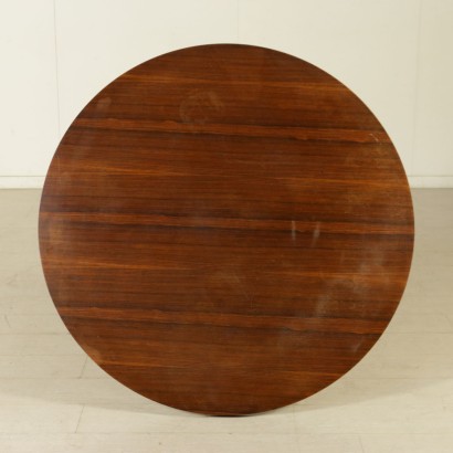 {* $ 0 $ *}, table plaquée, table palissandre, table métal chromé, table antique moderne, table italienne