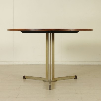 {* $ 0 $ *}, veneered table, rosewood table, chromed metal table, modern antique table, Italian table