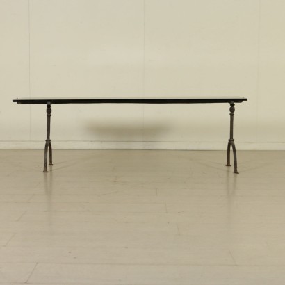 {* $ 0 $ *}, mesa de centro de hierro forjado, mesa de centro de cristal ahumado, mesa de centro 900, mesa de centro Novecento, mesa de centro Italia