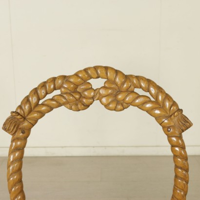 Pair of chairs carved rope - detail