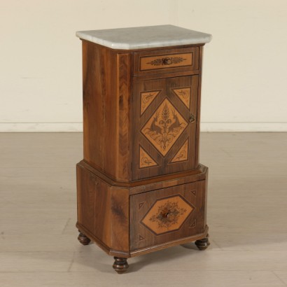 Bedside table with inlaid
