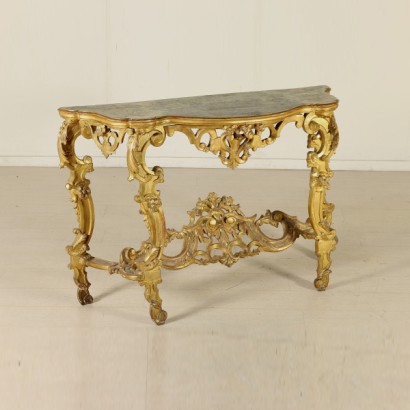 Console gilded and lacquered