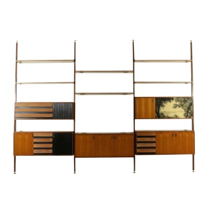 {* $ 0 $ *}, bookcase from the 50s-60s, bookcase from the 50s, bookcase from the 60s, from the 50s, from the 60s, vintage bookcase, modern bookcase, mahogany bookcase, screen-printed bookcase, screen-printed panel, modern bookcase, brass handles , brass inserts