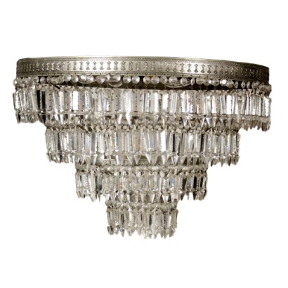 lustre, lustre de style Empire, lustre empire, argent lustre en bronze, argent bronze, 900 lustre, début 1900 lustre, 900 premiers lustre, pendentifs en cristal, lustre pendentif, lustre pendentif en cristal, {* $ 0 $ *}, anticonline