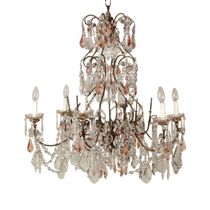 {* $ 0 $ *}, six-arm chandelier, antique chandelier, antique chandelier, 900 chandelier, early 1900s chandelier, early 1900s chandelier
