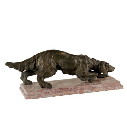 {* $ 0 $ *}, escultura de terracota, perro de terracota, terracota revestida de bronce, perro de caza, escultura de perro de caza, perro de caza de terracota, escultura 900, escultura de principios de 900, escultura de principios de 900