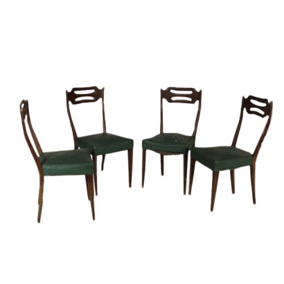 sillas, sillas vintage, sillas de los años 50, sillas de los 50, sillas de antigüedades modernas, antigüedades italianas modernas, vintage italianas, {* $ 0 $ *}, anticonline, sillas de cuero sintético, sillas de haya, sillas de muelles, haya teñida