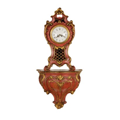 {* $ 0 $ *}, horloge en bois, horloge étagère, horloge murale, horloge antique, horloge antique, horloge rococo, horloge rococo, horloge sculptée, horloge 900