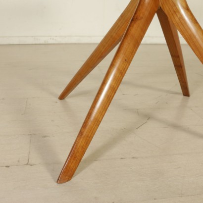 {* $ 0 $ *}, table 50's, 50's, table vintage, table moderne, table ronde, plateau rond, table formica, plateau formica, table hêtre