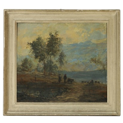 Ziveri, Umberto (1891-1971), Landschaft mit vieh und hirten