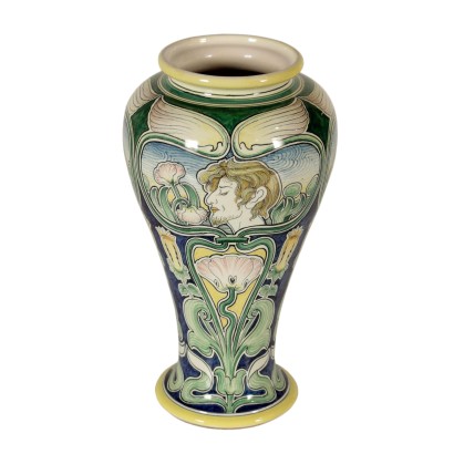 {* $ 0 $ *}, Galileo Chini Vase, Galileo Chini, Galileo Chini Jugendstil, antike Vase, antike Vase, 900er Vase, frühe 900er Vase, Jugendstilvase