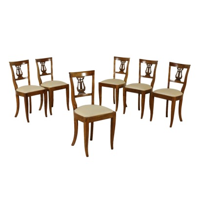 {* $ 0 $ *}, Stühle im neoklassizistischen Stil, antike Stühle, antike Stühle, antike Stühle, Stühle aus der Mitte des Jahrhunderts, 900 Stühle, Stühle aus Nussbaum, Stühle aus massivem Nussbaum, antike Stühle, antike Stühle