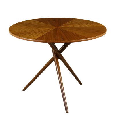 {* $ 0 $ *}, table 50's, 50's, table vintage, table moderne, table plateau marbre, plateau marbre, table ronde, table acajou, vintage 50's, vintage italien, design italien