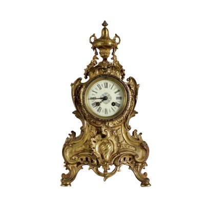 {* $ 0 $ *}, Tischuhr, Tischuhr, antike Uhr, antike Uhr, vergoldete Holzuhr, 900 Uhr, vergoldete Uhr