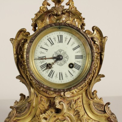 {* $ 0 $ *}, Tischuhr, Tischuhr, antike Uhr, antike Uhr, vergoldete Holzuhr, 900 Uhr, vergoldete Uhr