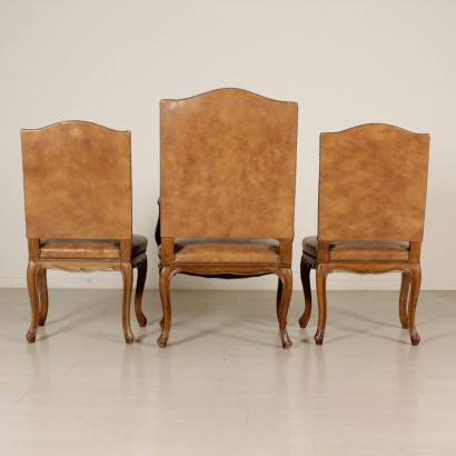 Poltrona e coppia di sedie in stile - schienale