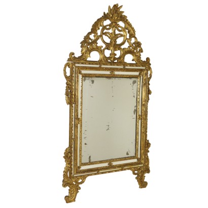 {* $ 0 $ *}, espejo de estilo, espejo antiguo, espejo antiguo, espejo 900, espejo de principios del siglo XX, espejo de madera, espejo dorado, espejo de madera dorado