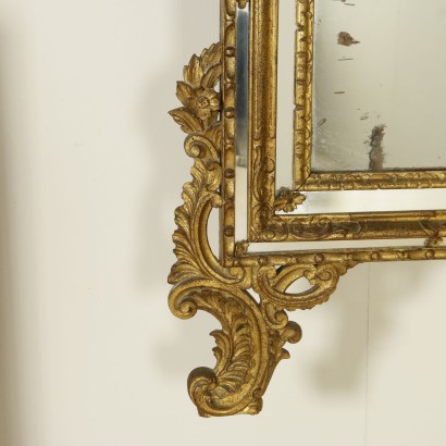 {* $ 0 $ *}, espejo de estilo, espejo antiguo, espejo antiguo, espejo 900, espejo de principios del siglo XX, espejo de madera, espejo dorado, espejo de madera dorado