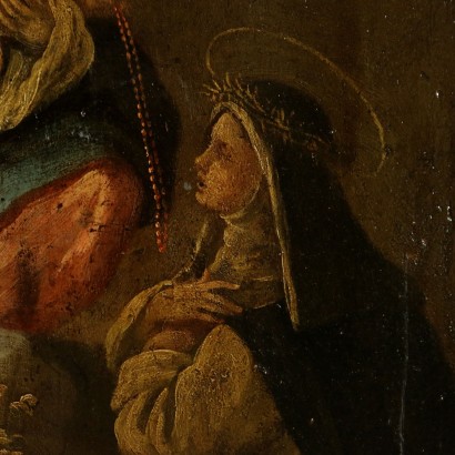Rosary Madonna with the Child and Saints - detail
