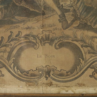 Gruppo di otto acqueforti francesi del XVIII secolo-particolare