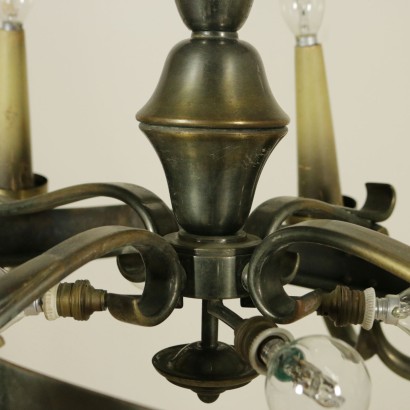 Ceiling Lamp Melted Brass Vintage Manufactured in Italy 1940s