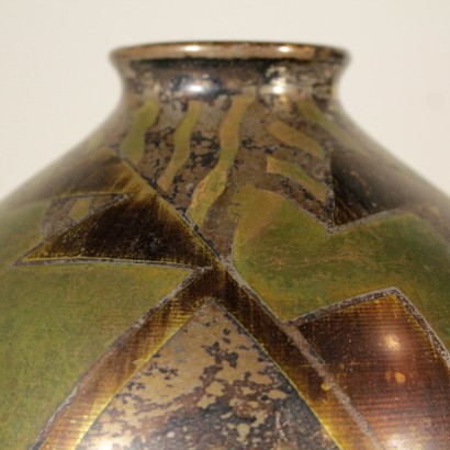 Vase Art déco Métal Argent Or Fabriqué en France Années 30-40