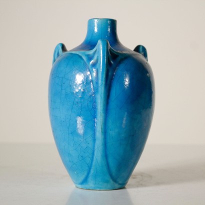 Vase Lachenal Céramique Majolique Turquoise Premier '900