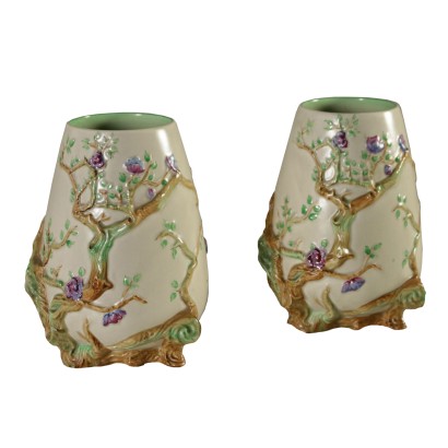 Clarice Cliff Pair of Vases England Early 20th Century