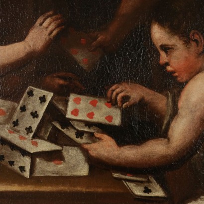 Pintura alegórica, Putti jugando a las cartas