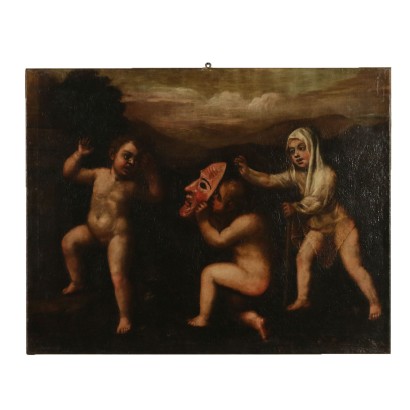 Allegoric Painting Cherubs' Game XVIII Century