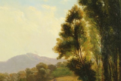 arte del siglo XIX, pinturas de arte 800, Carlo Mancini, mancini, óleo sobre lienzo, paisajes del siglo XIX, paisajes, pinturas, fino acabado 800 800