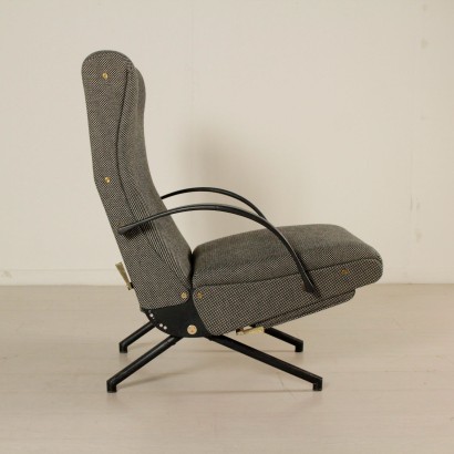 Armchair Designed by Osvaldo Borsani Metal Fabric Vintage Italy 1950s